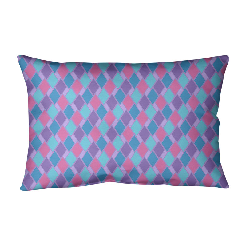 Latitude Run Avicia Retro Diamonds Indoor Outdoor Lumbar Pillow Wayfair