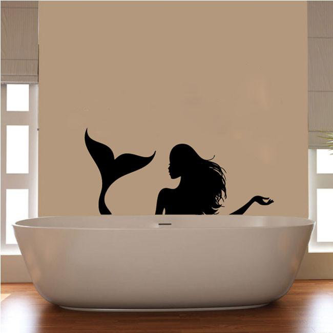 Red Barrel Studio Flo Mermaid Silhouette Vinyl Bathroom Wall Flo Mermaid Silhouette Vinyl Bathroom Wall Decal