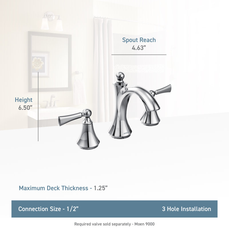 T4520bn Orb Moen Wynford Widespread Bathroom Faucet With Drain