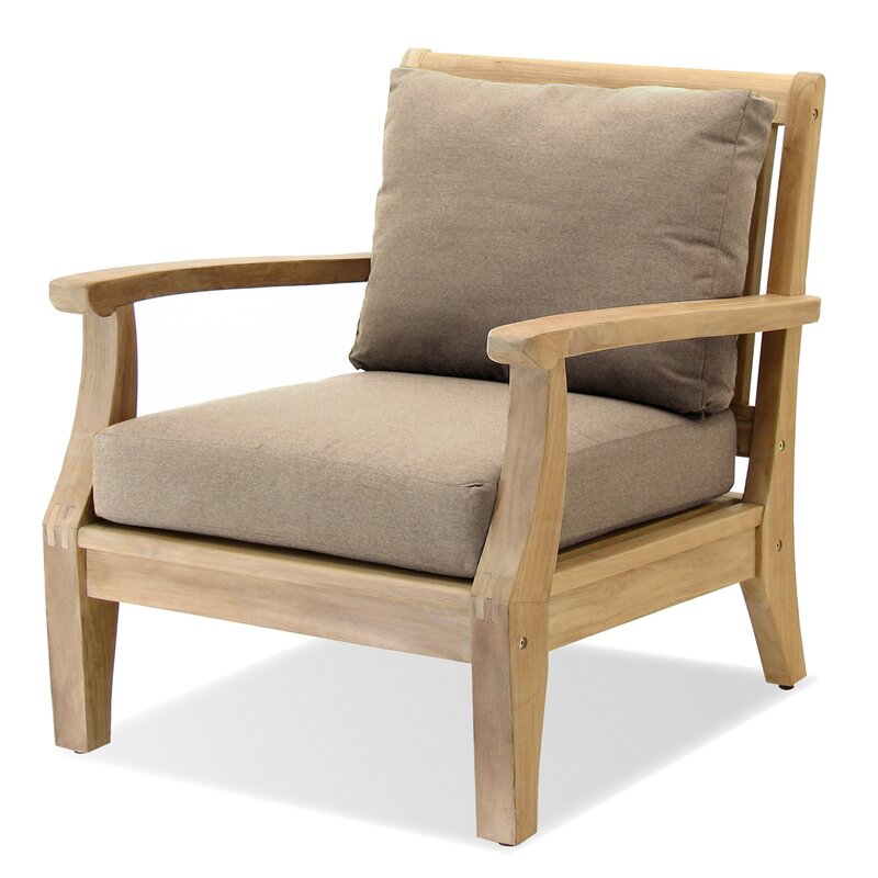 Forever Patio Miramar Teak Patio Chair With Sunbrella Cushions