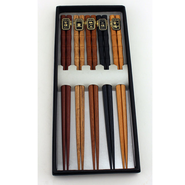 5-Piece Wooden Chopstick by BergHOFF International