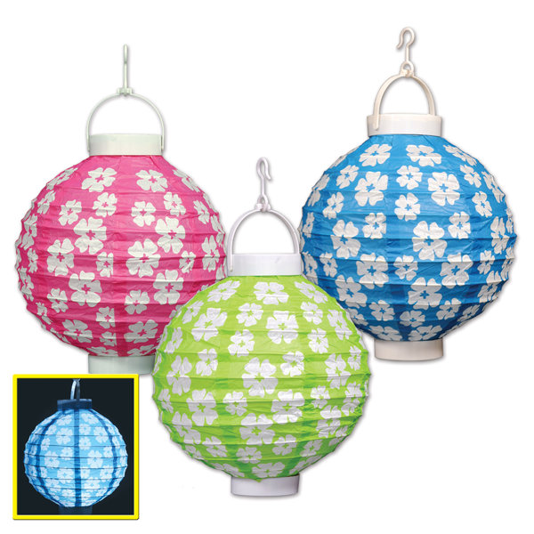Light-Up Hibiscus Paper Lanterns Luminary by The Beistle Company