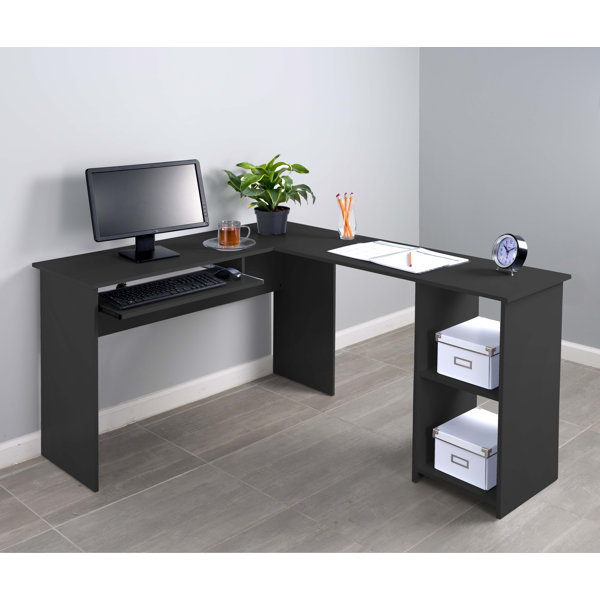 Corner Keyboard Tray L-Shaped Computer Desk by Fin
