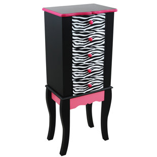 Fashion Prints Jewellery Armoire With Mirror Fashion Prints Jewellery Armoire With Mirror