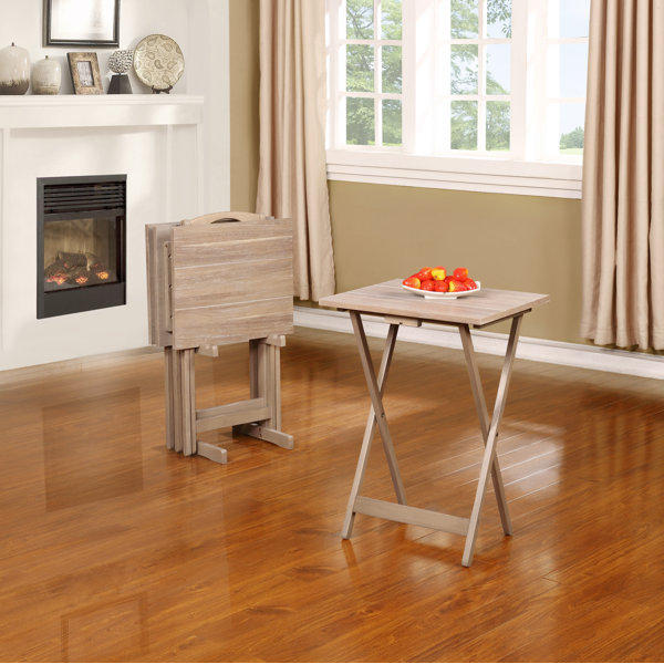 Ingleside 5 Piece Acacia Tray Table Set by Beachcrest Home| @ $229.99