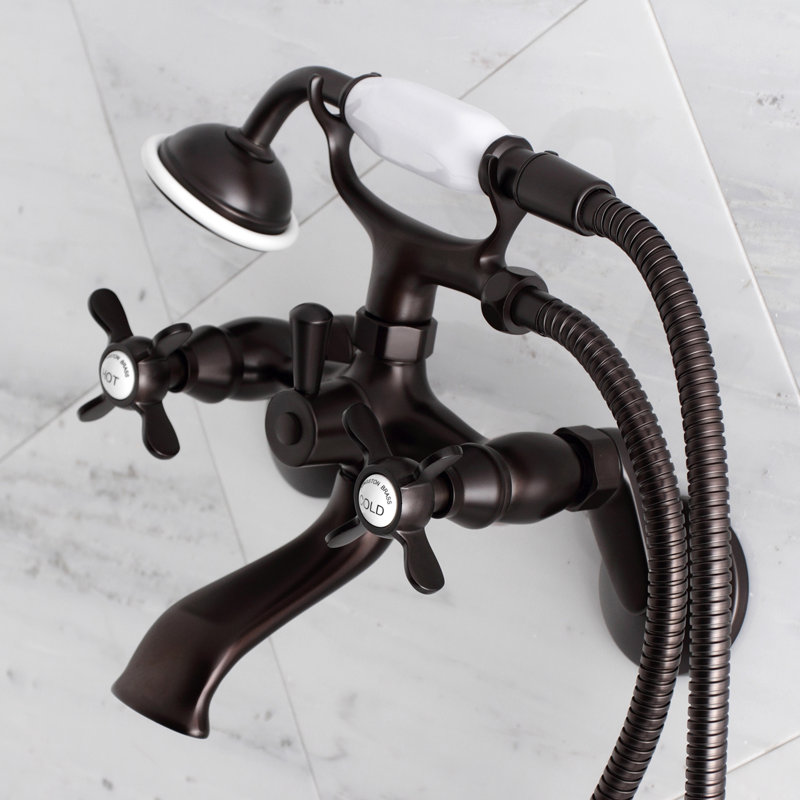 Kingston Brass Essex Double Handle Wall Mounted Clawfoot Tub