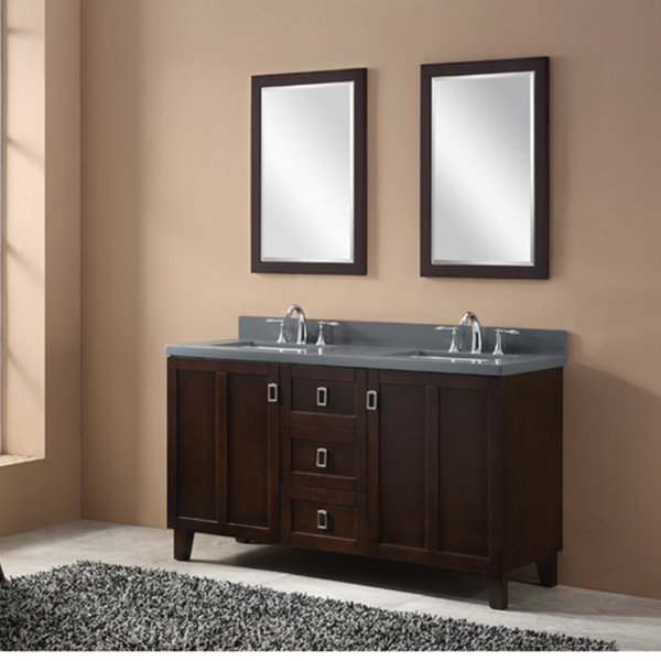 60 Double Sink Bathroom Vanity Set by InFurniture