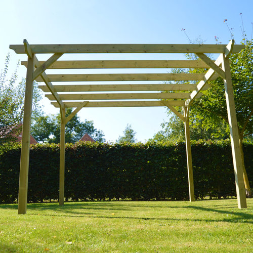 Pollitt Manufactured Wood Pergola Dakota Fields Colour: Light Green, Size: 248cm H x 240cm W x 240cm D