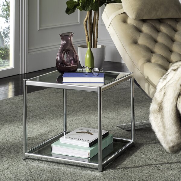 Zola Glass Top Floor Shelf End Table By Wade Logan