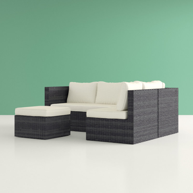 Hashtag Home Ceniceros L Shaped 5 Seater Rattan Sectional Sofa Set Reviews