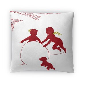 Winter Play Fleece Throw Pillow