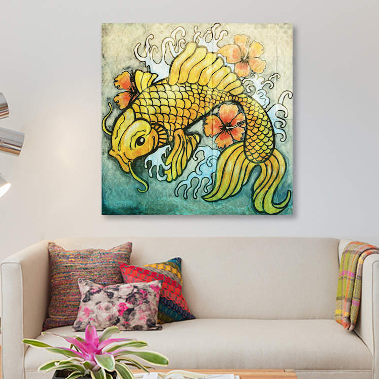 East Urban Home Koi Fish By Vin Zzep Graphic Art Print On