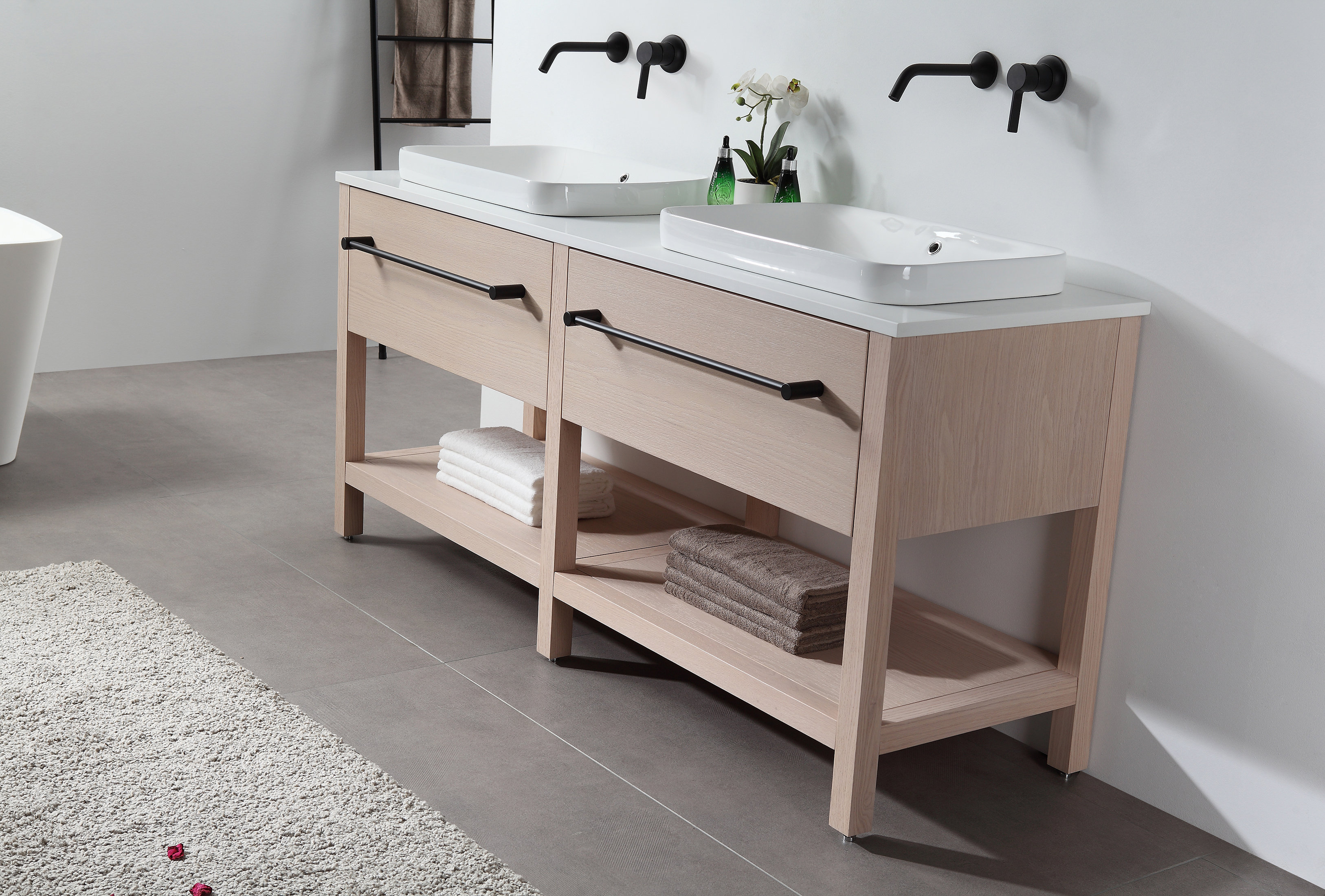 Orren Ellis Barnegat 67” Whitewash Oak 