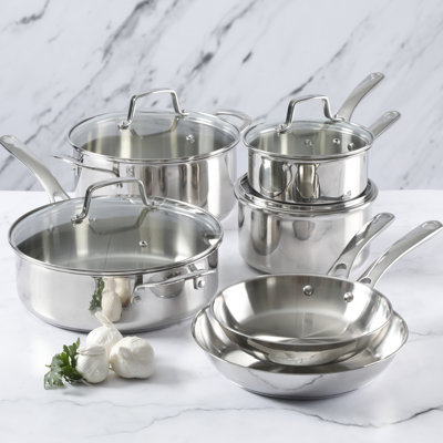 Martha Stewart 10 Pieces Stainless Steel Cookware Set Martha Stewart Martha Stewart 10 Pieces Stainless Steel Cookware Set Martha Stewart