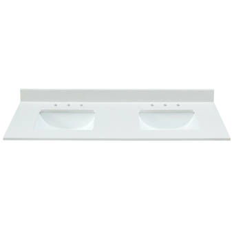 Lesscare 61 Double Bathroom Vanity Top Reviews Wayfair Lesscare 61 Double Bathroom Vanity Top