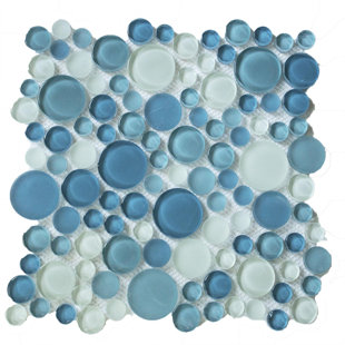 Gl Bubble Tile Wayfair Bubble Random Sized Gl Mosaic Tile In Ocean