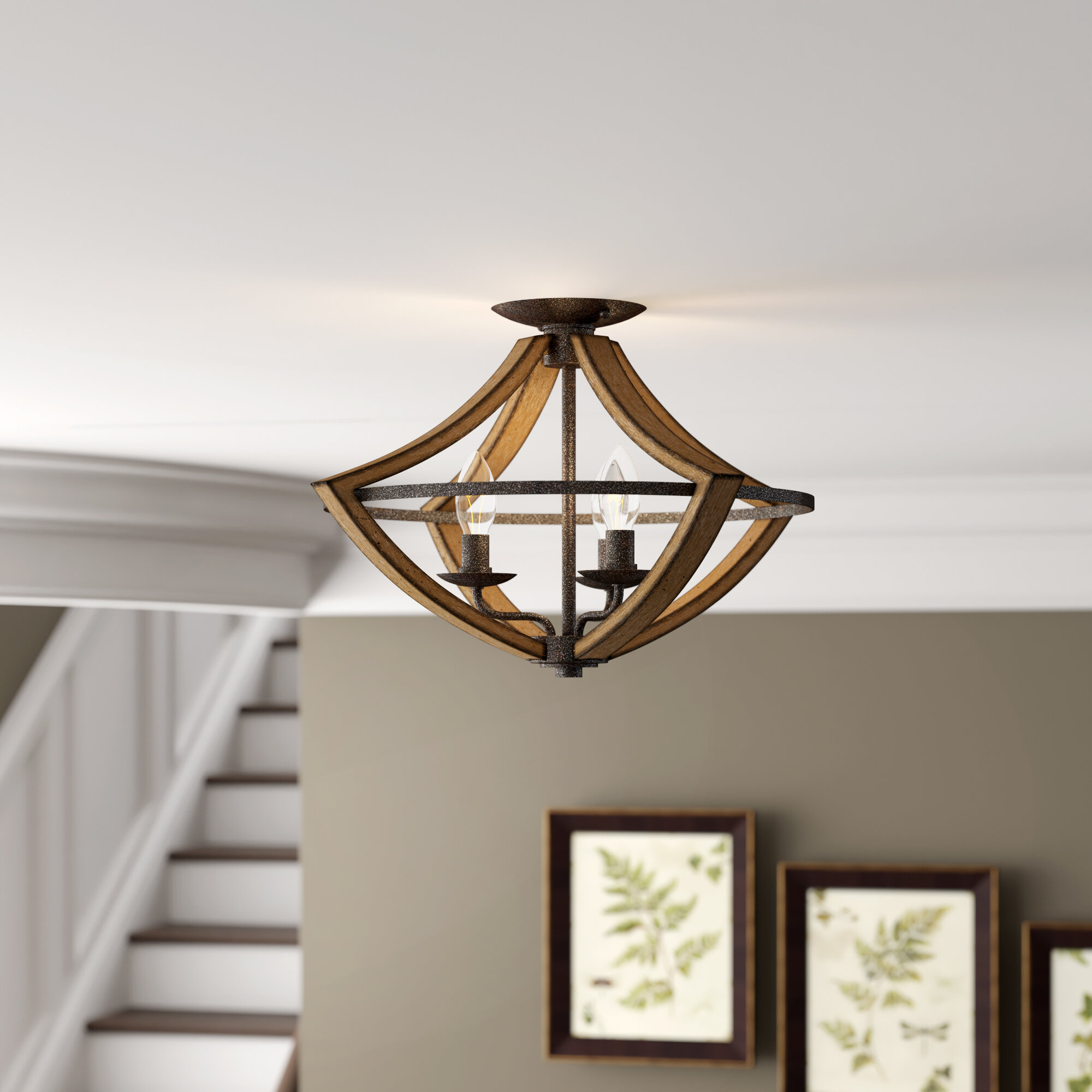 Birch Lane Fultz 3 Light 16 5 Simple Geometric Semi Flush Mount Reviews Wayfair