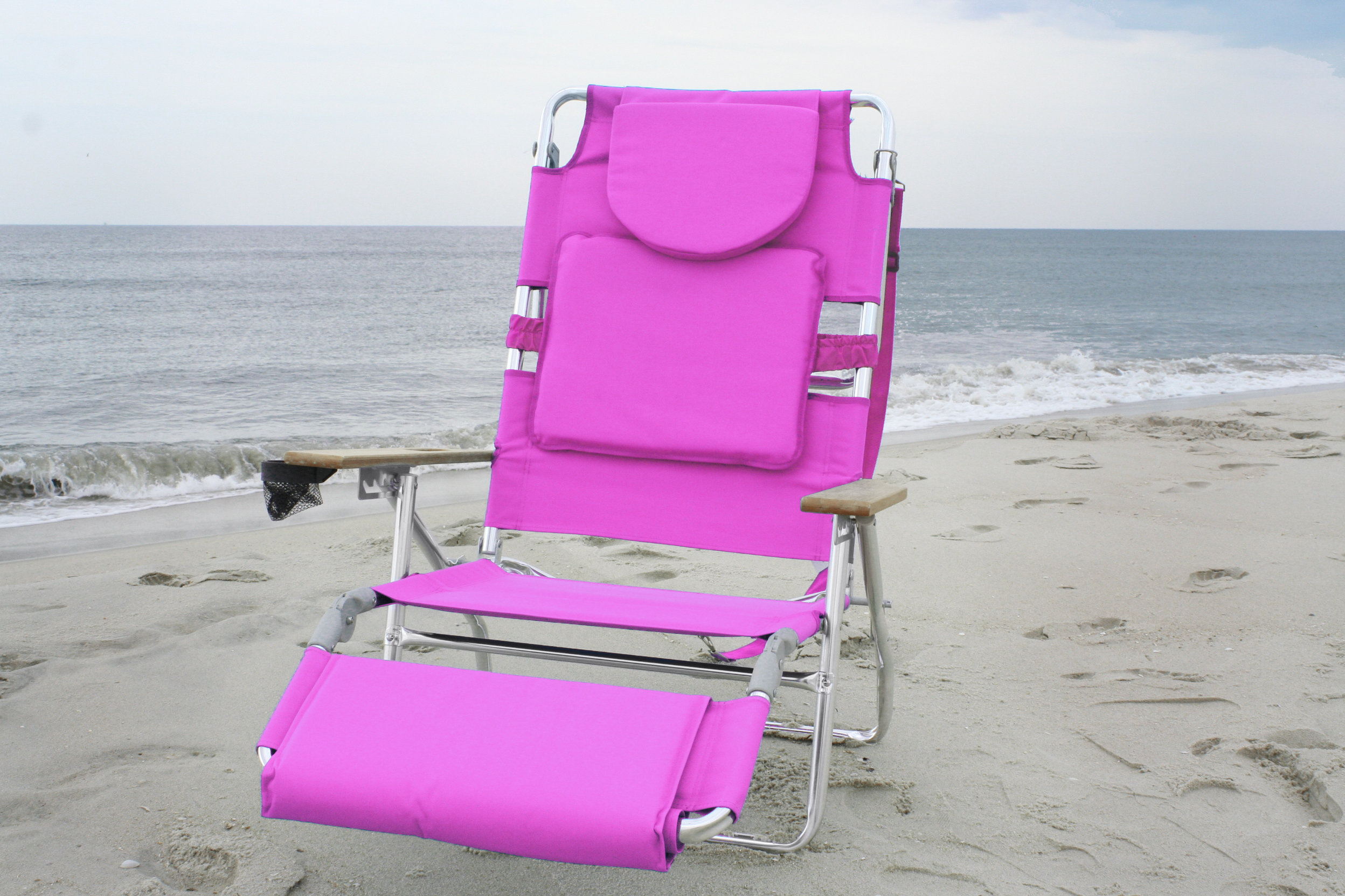 Latitude Run Hopkinton Reclining Beach Chair With Cushion Reviews Wayfair