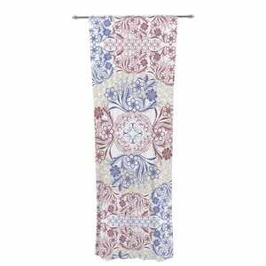Famenxt Dense Garden Illustration Decorative Nature / Floral Sheer Rod Pocket Curtain Panels (Set of 2)