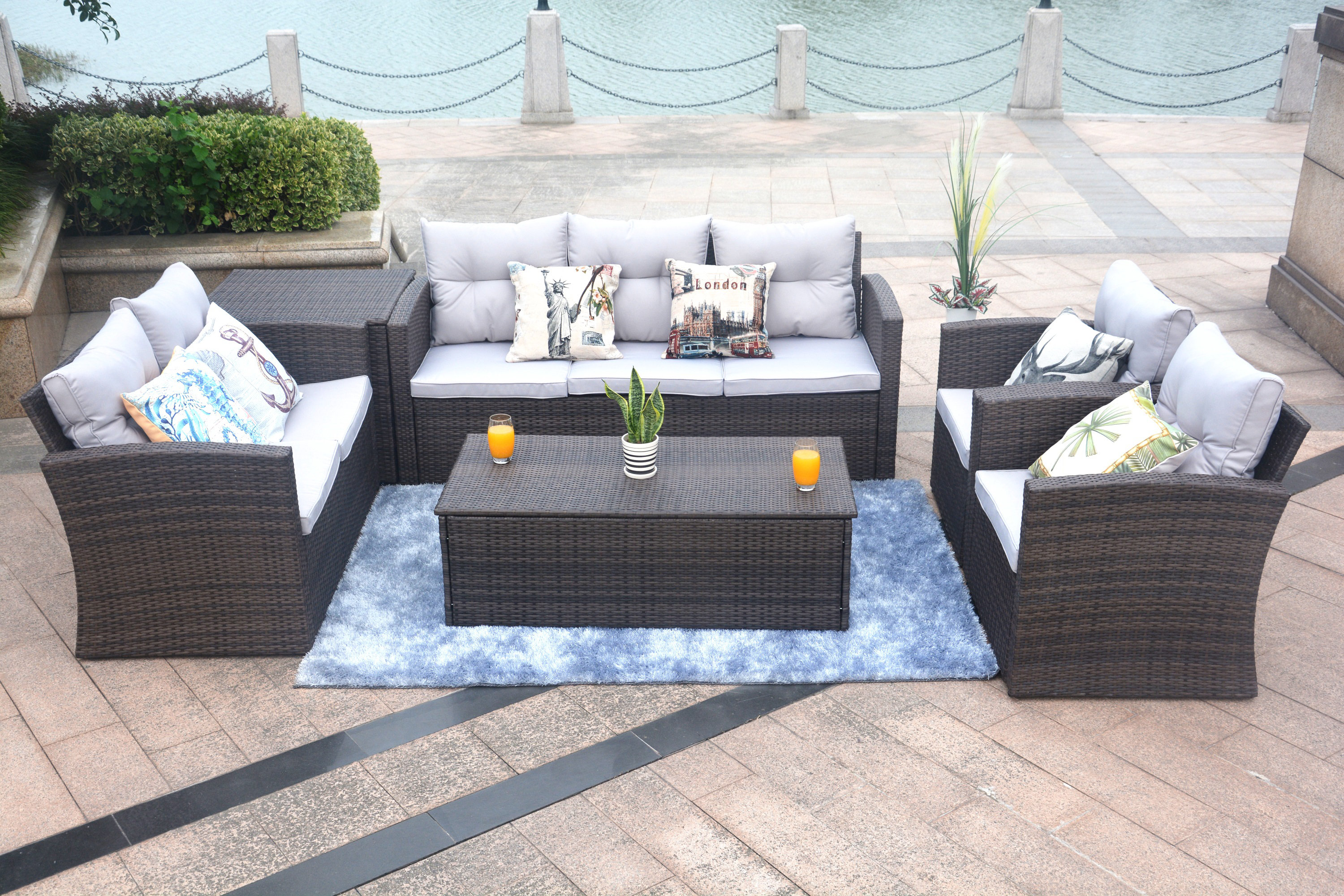 Red Barrel Studio Baptist 6 Piece Rattan Sofa Set With Cushions Red Barrel Studio Baptist 6 Piece Rattan Sofa Set With Cushions Reviews Wayfair