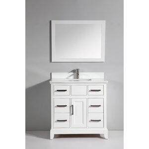Phoenix Stone 36″ Single Bathroom Vanity with Mirror