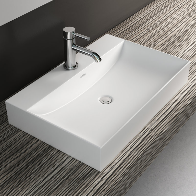 Cantrio Koncepts Solidtech Polymarble Rectangular Dual Mount