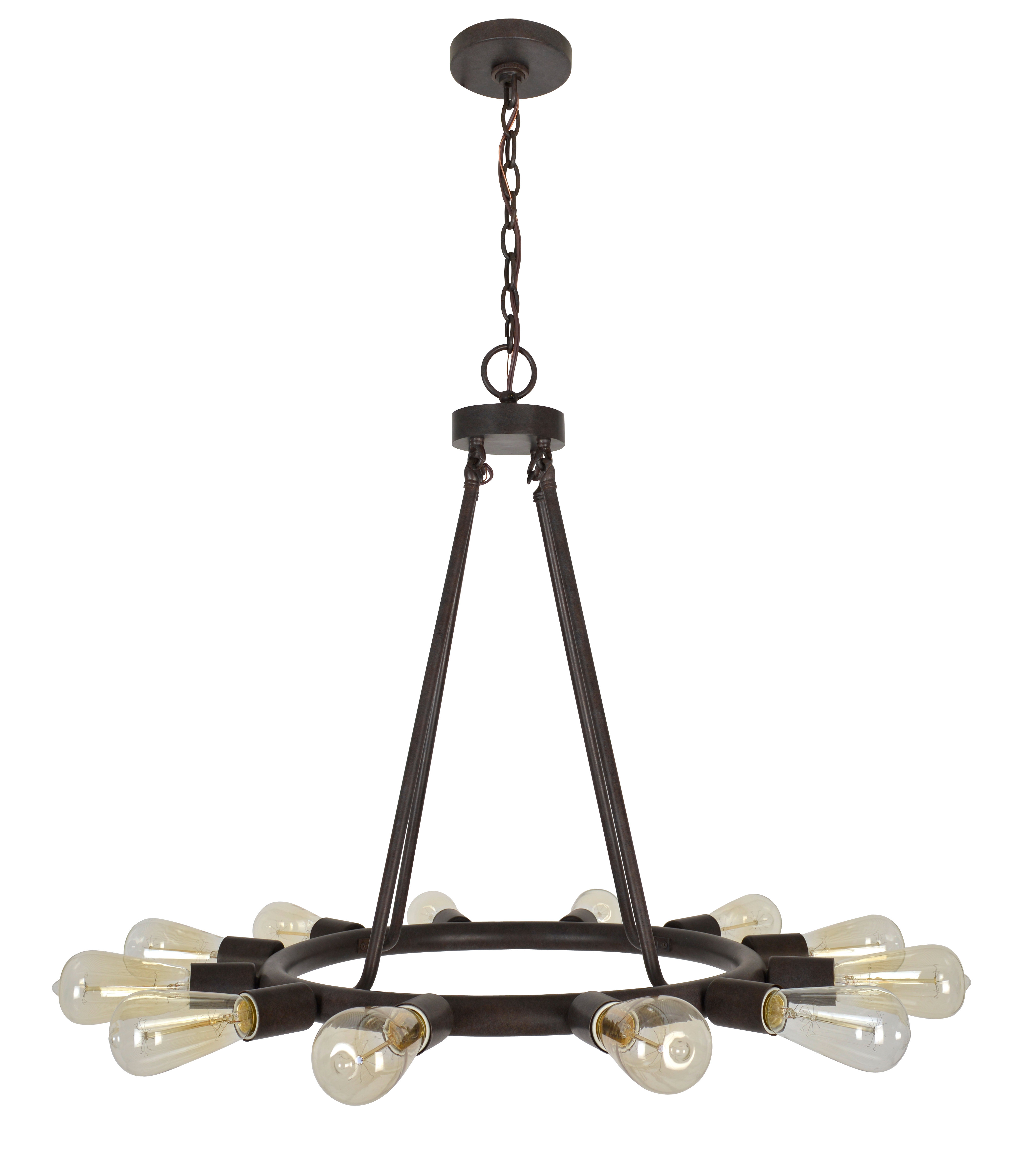 Corrigan Studio Flower Hill 12 Light Wagon Wheel Chandelier Wayfair