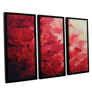 ArtWall Marina Petros Karmic Lovers 3 Piece Floater Framed Canvas Set 36 by 54