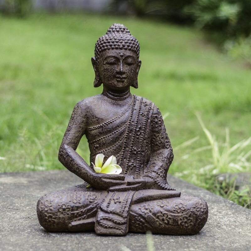 My Spirit Garden Volcanic Ash Blossom Buddha Statue & Reviews | Wayfair