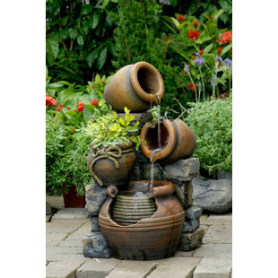 Indoor Fountains You Ll Love Wayfair Resin Fibergl Multi Pots Fountain