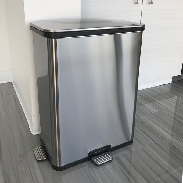 Rebrilliant Steel 13 Gallon Step On Trash Can & Reviews ...