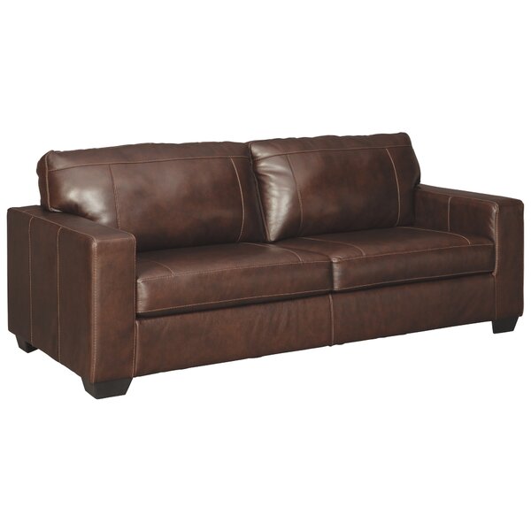 Besly Genuine Leather 85'' Square Arm Sofa By Red Barrel Studio