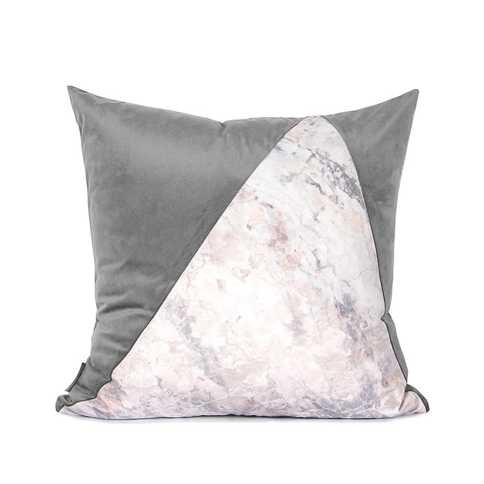 Wrought Studio Grey And Marble Two Colour Pillow Cover 18 X18