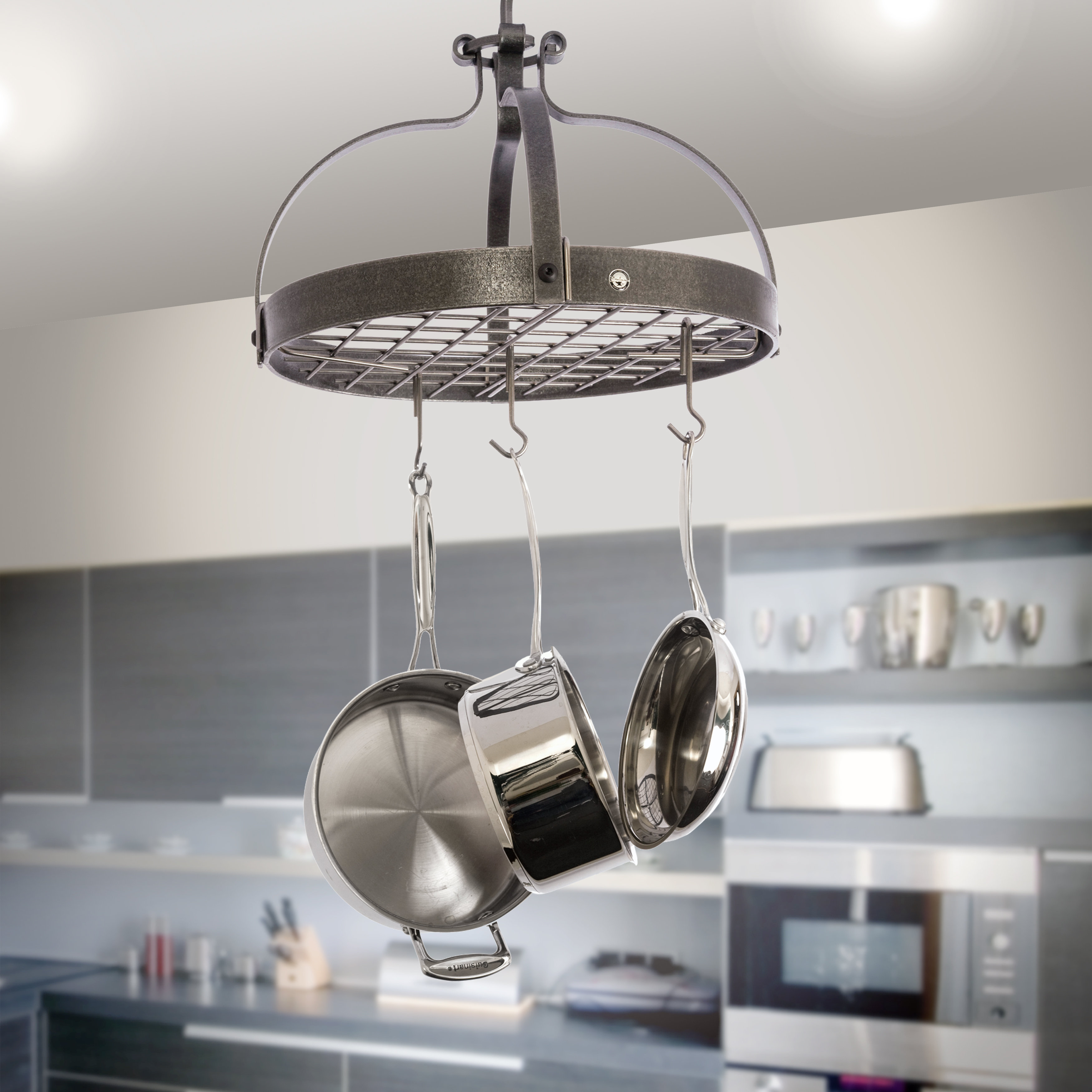 Enclume Usa Handcrafted Gourmet Dutch Crown Hanging Pot Rack Wayfair Gourmet Dutch Crown Hanging Pot Rack