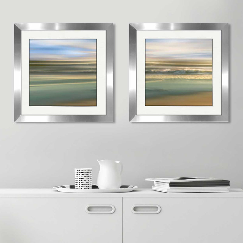 Highland Dunes Topaz Light 2 Piece Framed Acrylic Painting Print