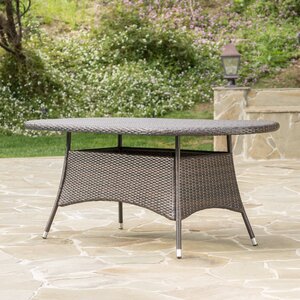 Bleich Outdoor Wicker Oval Dining Table