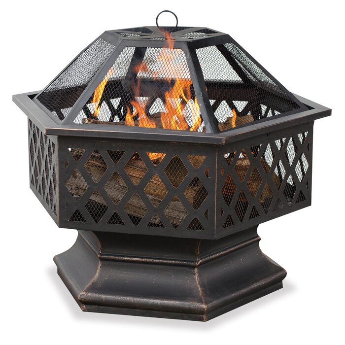 Mr Bar B Q Rhino Hex Steel Wood Burning Fire Pit Wayfair Ca