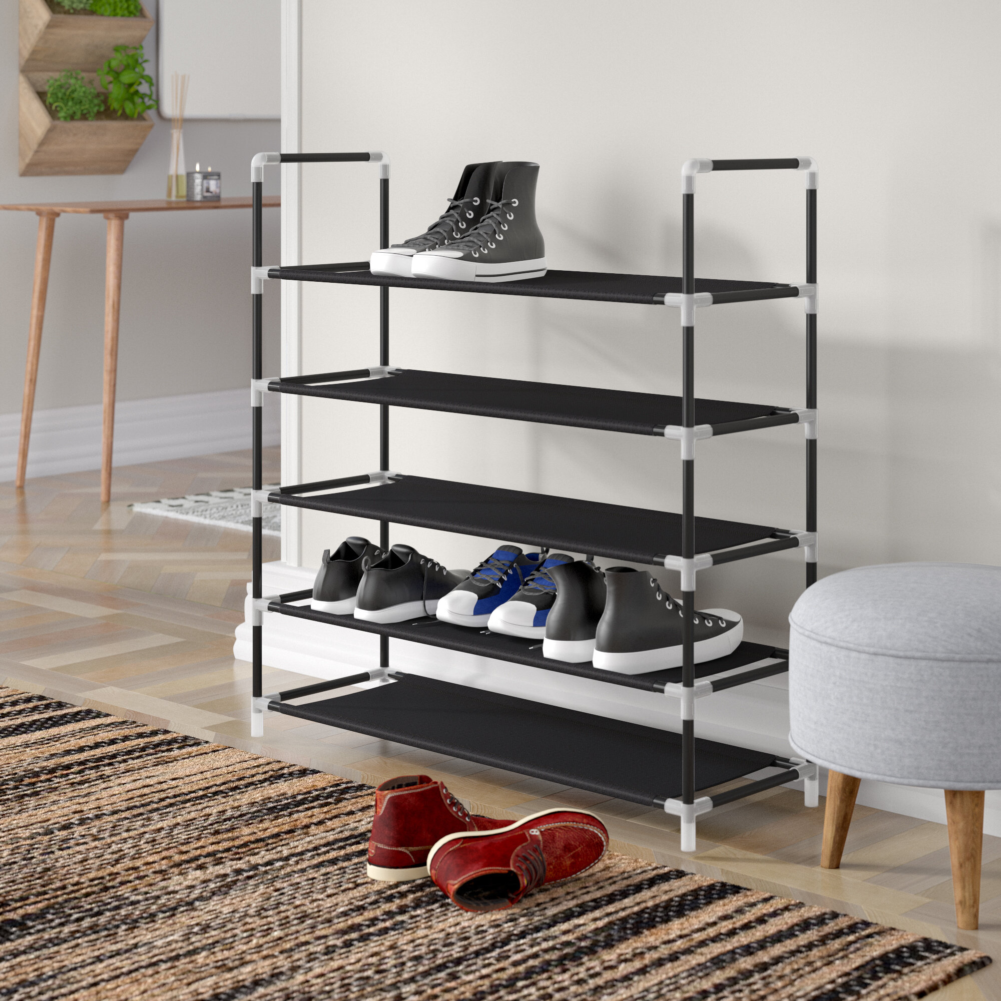 Rebrilliant 5 Compartment Shoe Rack Reviews Wayfair Co Uk