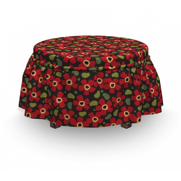 Flowers Paint Marks Ottoman Slipcover (Set Of 2) By East Urban Home