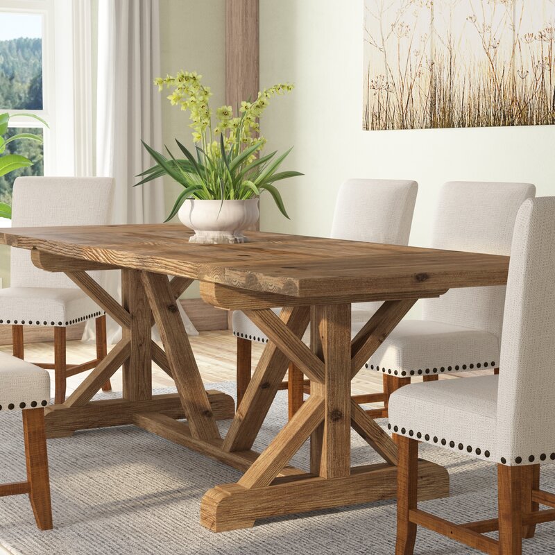 Gracie Oaks Camden Den Extendable Solid Wood Dining Table 