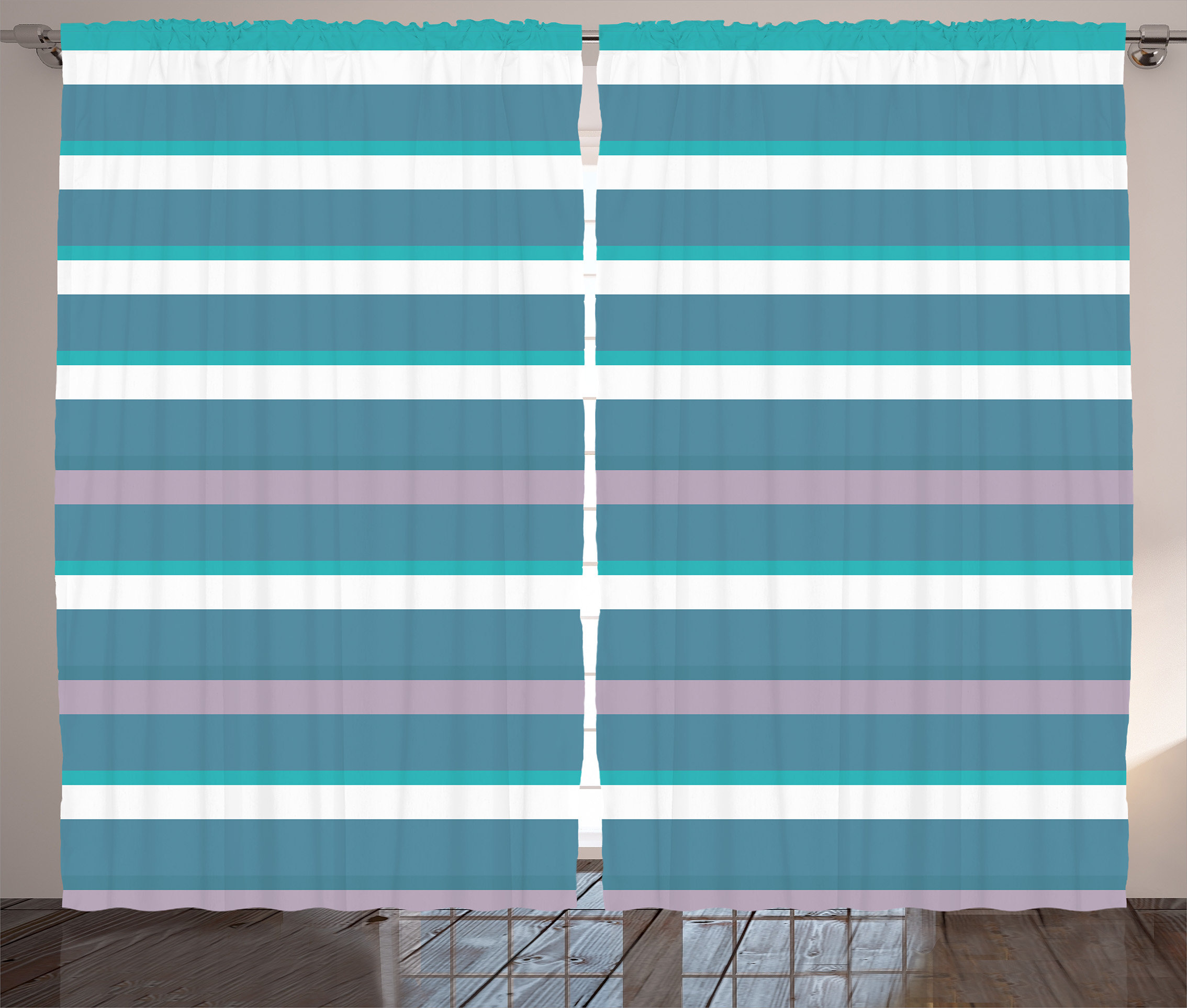 Longshore Tides Valda Striped Turquoise Dark Teal Stripes Thick