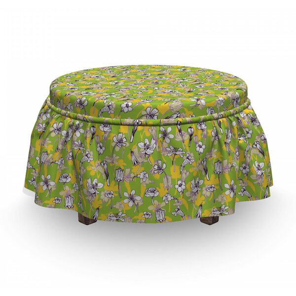 Herbs Blossoms Field Ottoman Slipcover (Set Of 2) By East Urban Home