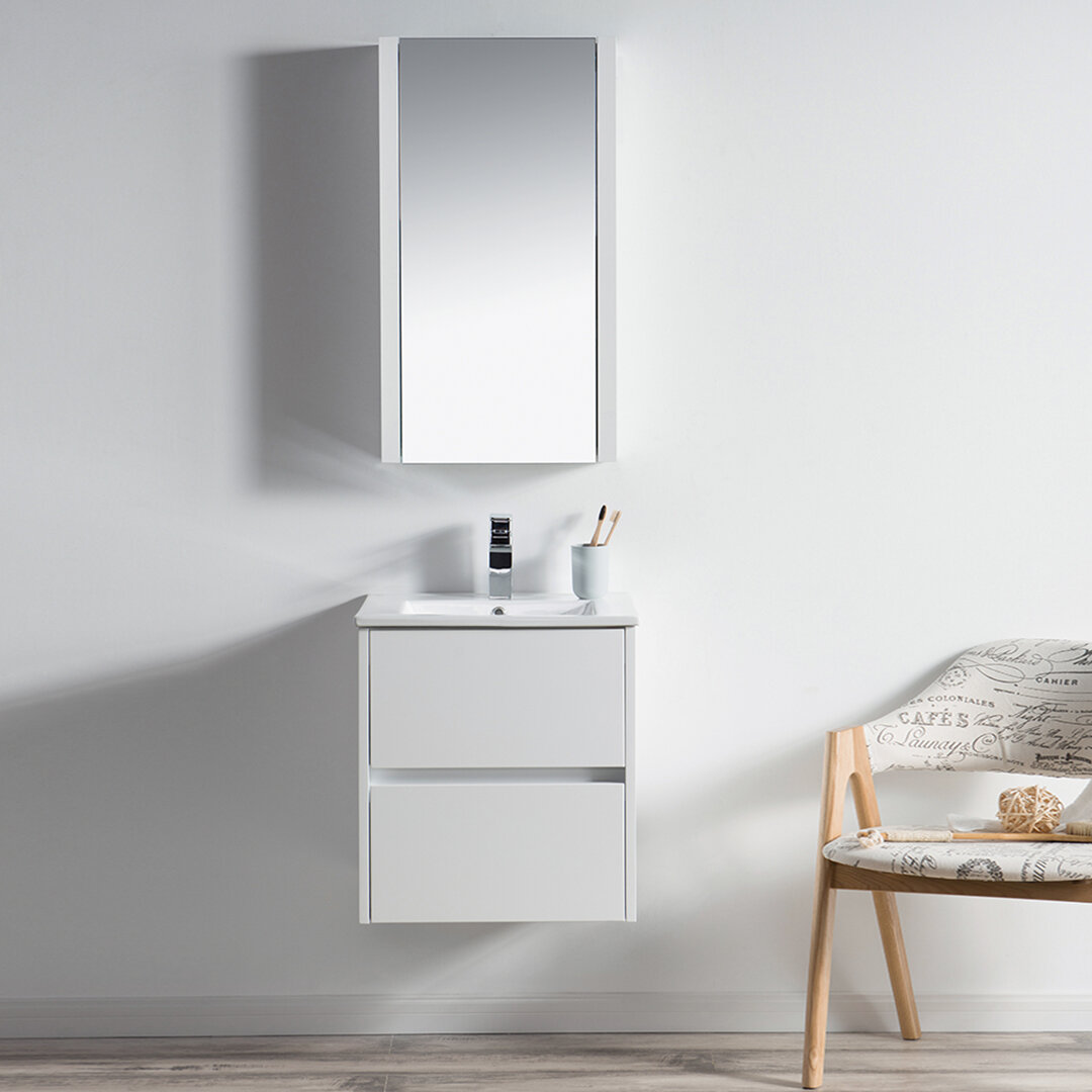 Orren Ellis Oquendo 20 Wall Mounted Single Bathroom Vanity Set With Mirror Wayfair