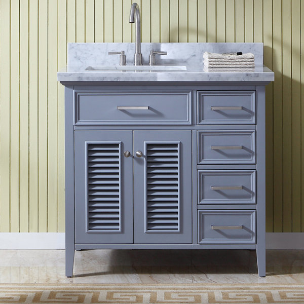 Hamil Left Offset 37 Birch Single Bathroom Vanity with Mirror by Highland Dunes