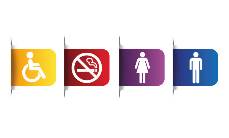 Paperflow Transfer Restroom Sign 4 Piece Wall Decal Set Wayfair