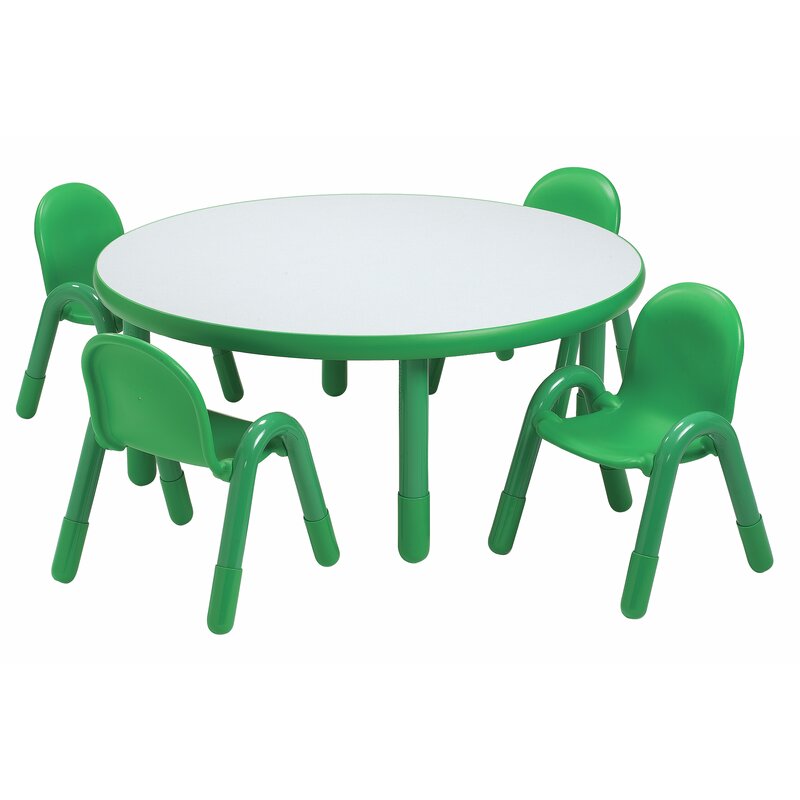 Angeles Baseline Preschool Kids 5 Piece Writing Table And Chair Set Reviews