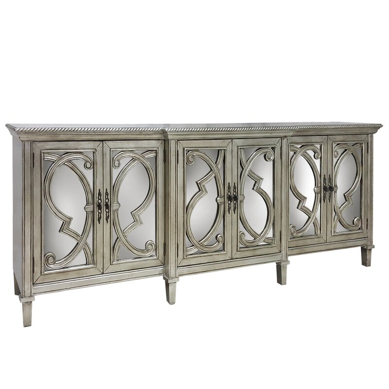 Southfield Mirrored Front 6 Door Accent Cabinet
