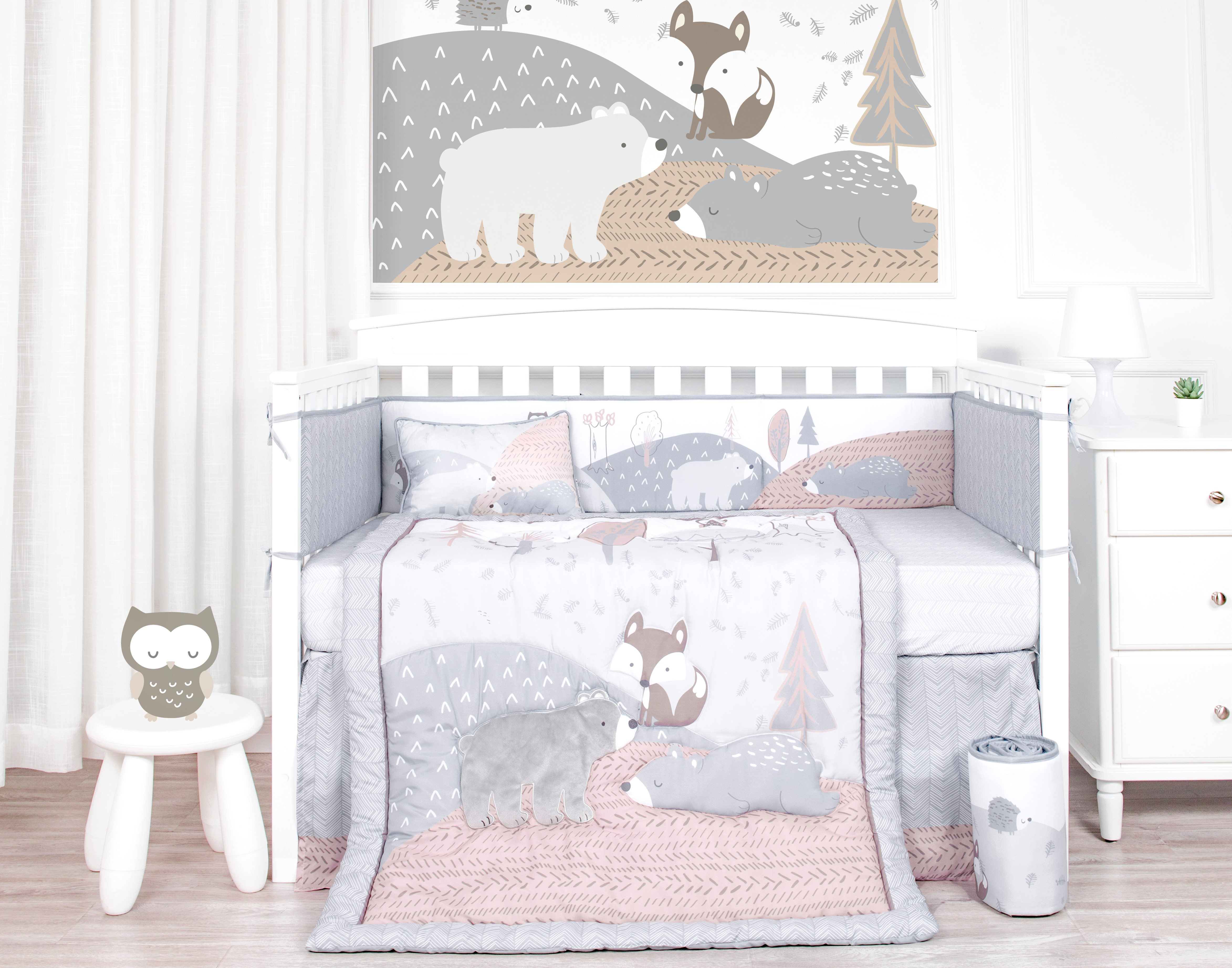 Harriet Bee Mccandless Forest Bear In Mind 4 Piece Crib Bedding