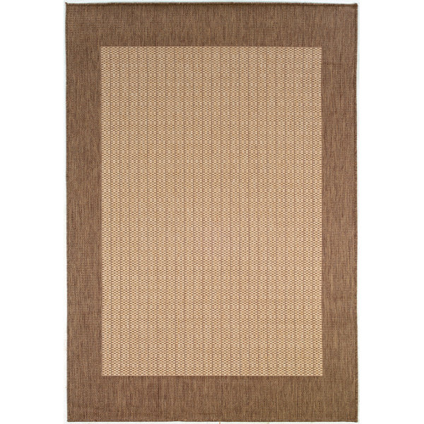 Klaus Checkered Field Brown Indoor/Outdoor Area Rug by Zipcode Design