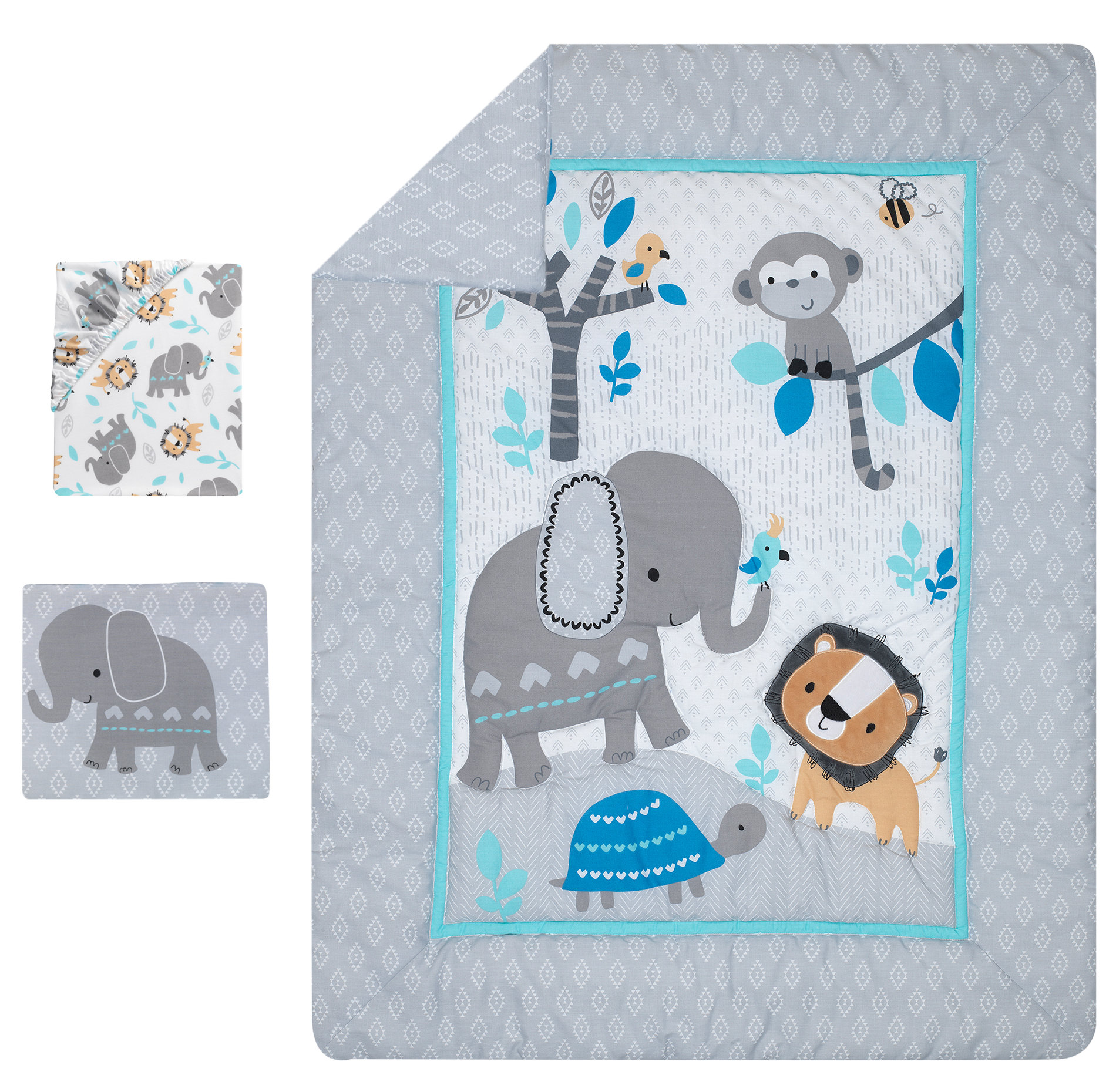 Bedtime Originals Jungle Fun Elephant Lion And Monkey Baby Nursery